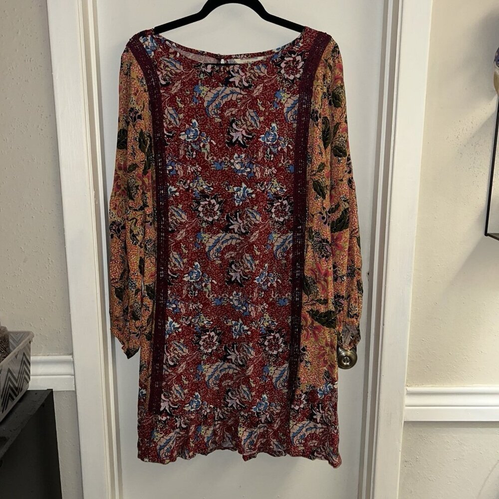 Matilda Jane Lovely Menagerie Flora Boho Cottegecore Shift Dress Size Large - Picture 2 of 10